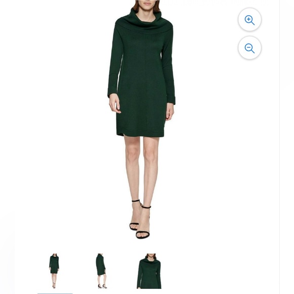 Vince Camuto long sleeve green knit dress - Picture 2 of 4